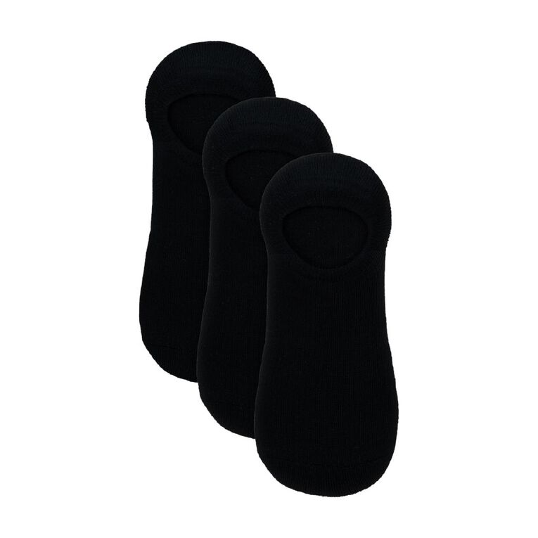 Underworks Women's Bamboo No Show Socks 3 Pack, Black, hi-res