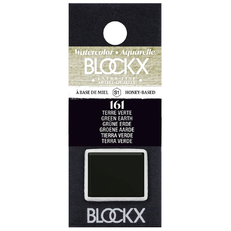 BLOCKX Watercolour Half Pan S1 161 Earth Green Green, , hi-res