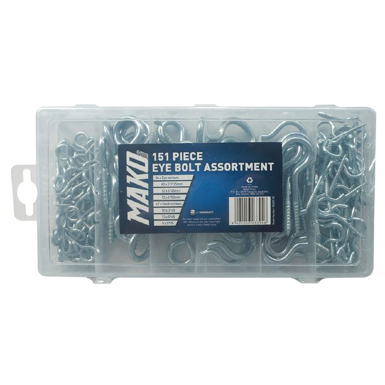 Mako Eye Bolt Assortment 151 Piece The Warehouse