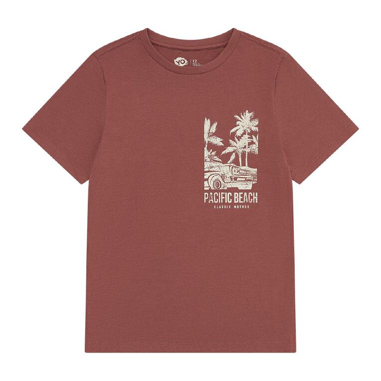 Young Original Print Short Sleeve Tee, Brown Mid, hi-res