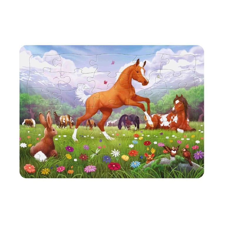 Frame Tray Puzzle Horsing Around 35 Piece, , hi-res
