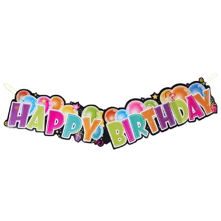 Hoorah Giant Happy Birthday Banner 1.36m, , hi-res