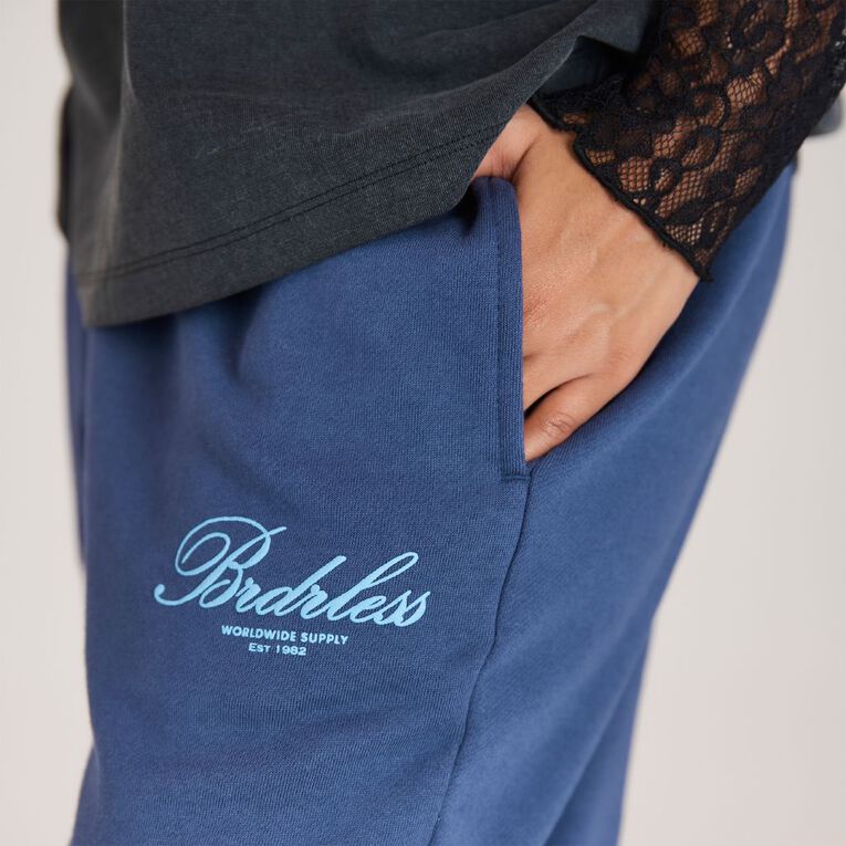 BRDRLESS Graphic Trackpant, Blue Dark, hi-res