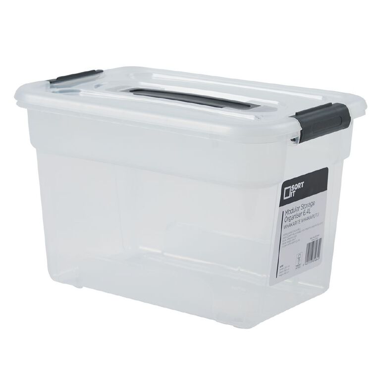 Sort It Modular Storage Organiser Clear 6.4L, , hi-res