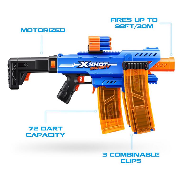 Zuru XShot Insanity Motorized Clip Mania - 200 Darts, , hi-res
