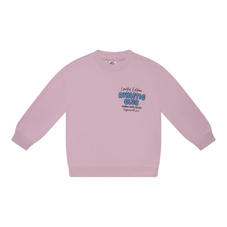 Young Original Printed Crew Sweat, Pink Light, hi-res