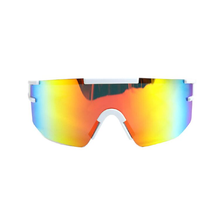 H&H Men's Shield Sunglasses White, , hi-res