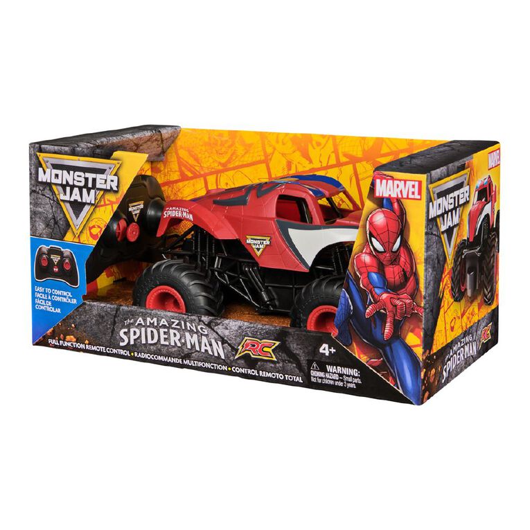 Monster Jam 1:24 Remote Control Spider Man Monster Truck, , hi-res