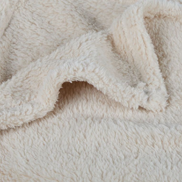 Living & Co Throw Sherpa Natural 127cm x 152cm, , hi-res