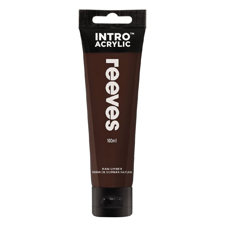 Reeves Intro Acrylic Paint Raw Umber 100ml, , hi-res