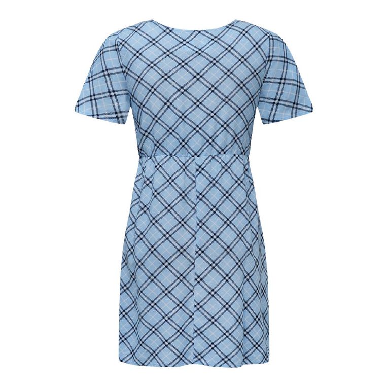 H&H Women's Short Sleeve Mini Tea Dress, Blue Light, hi-res