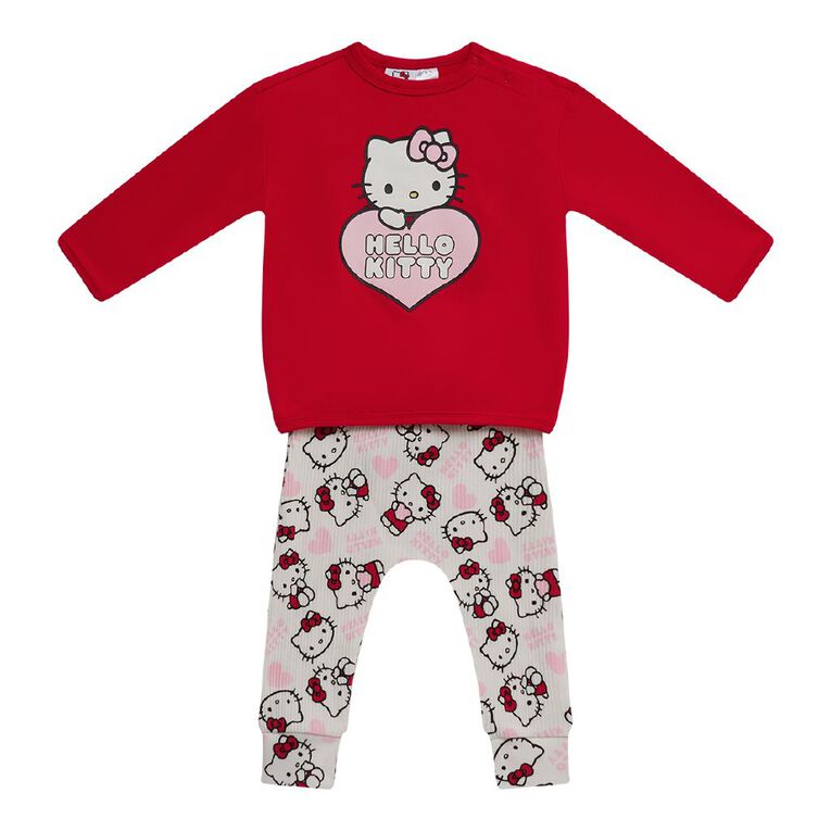 Hello Kitty Babies' 3 Piece Sweater Set, Red Mid, hi-res