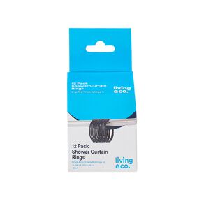 Living & Co Shower Curtain Rings S/S Black