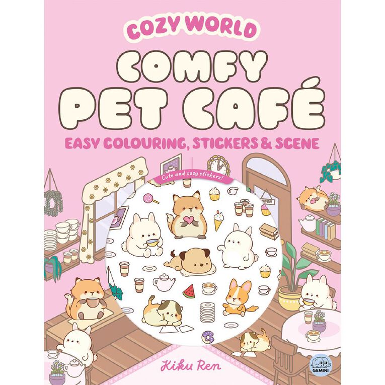 Cozy World: Comfy Pet Cafe Easy Colouring & Sticker Scenes, , hi-res