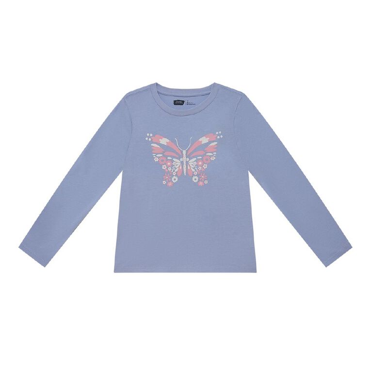 Young Original Long Sleeve Printed Tee, Blue Light, hi-res