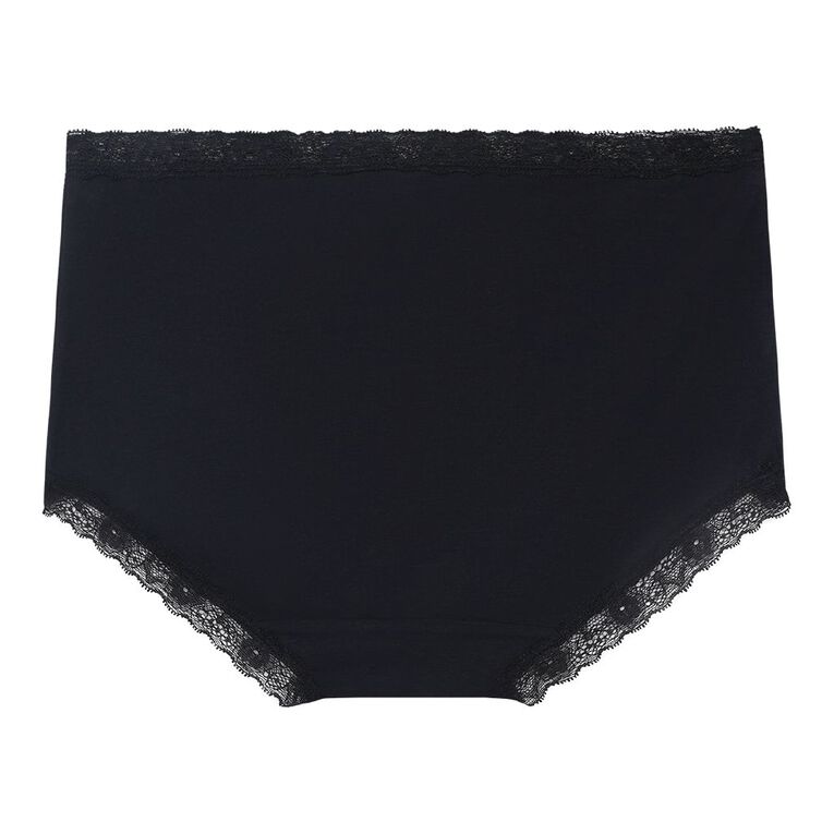 H&H Women's Soft Touch Full Briefs, Black, hi-res
