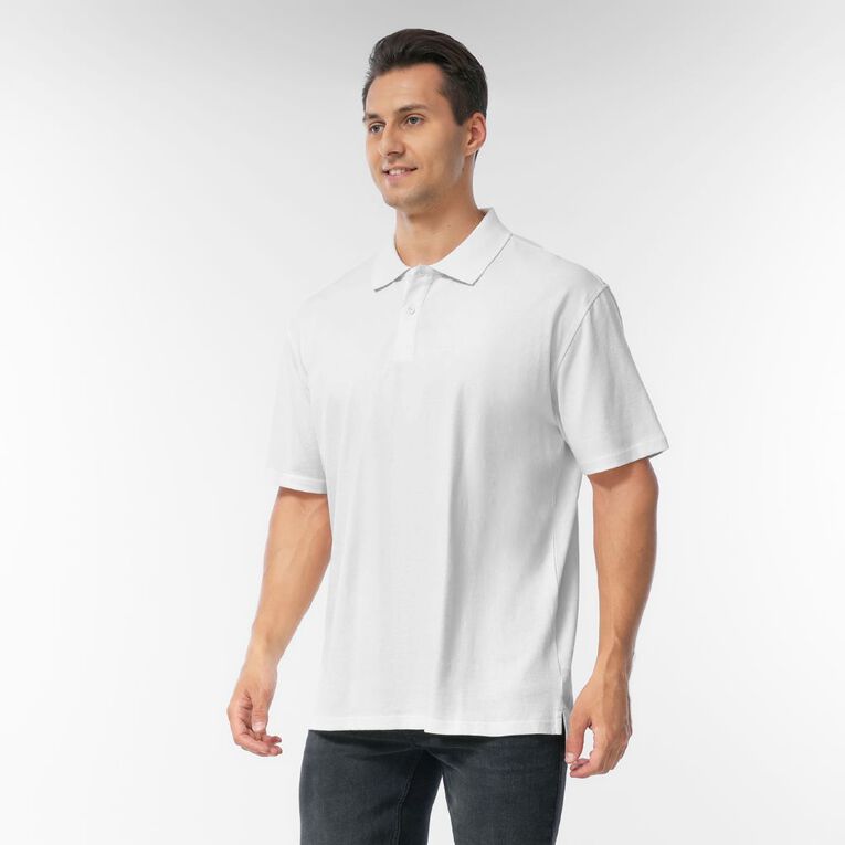 H&H Men's Relaxed Fit Polo, Cream, hi-res