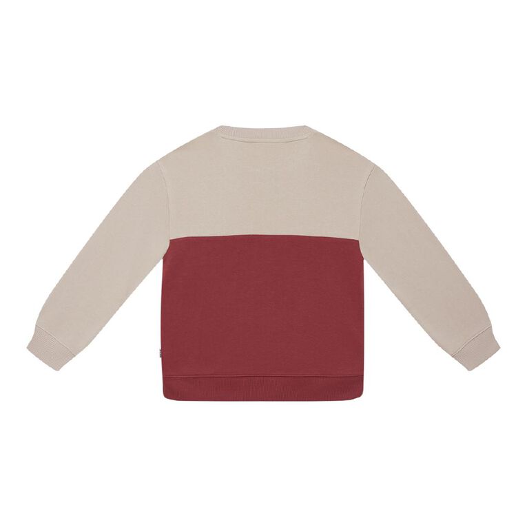 Young Original Crew Panel Sweatshirt, Brown Mid, hi-res