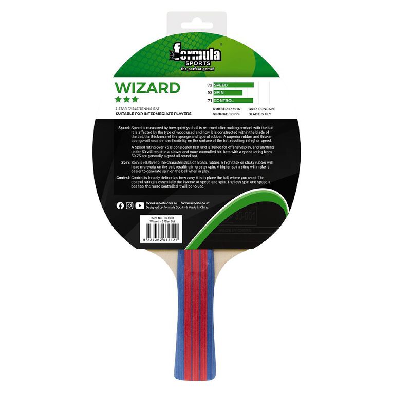 Formula Sports Table Tennis Bat 3 Star Wizard, , hi-res