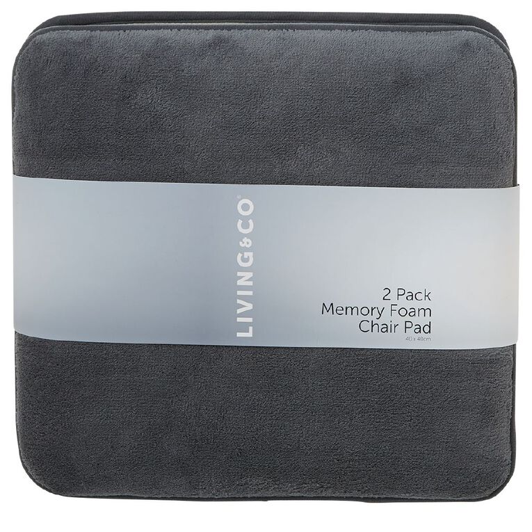 Living Co Memory Foam Chair Pad 2 Pack Charcoal 40cm X The Warehouse Living Co Memory Foam Chair Pad 2, Memory Foam Chair Pads Australia