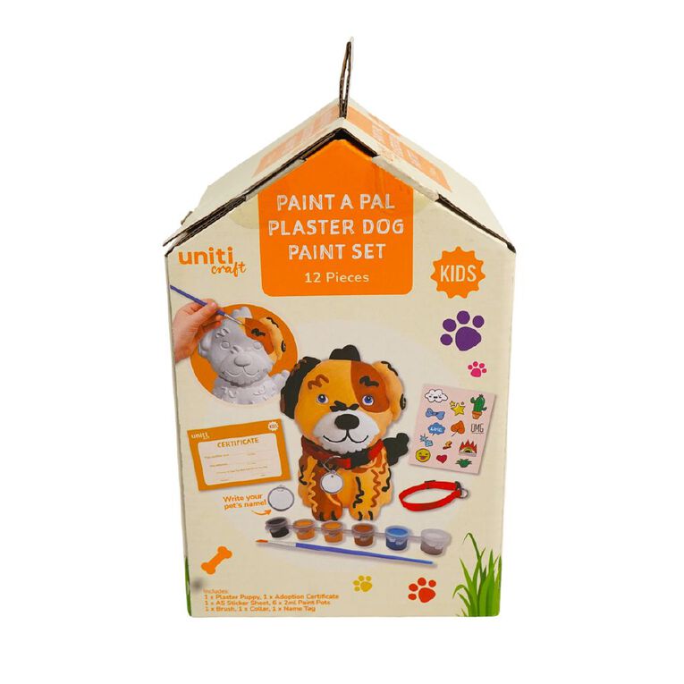 Uniti Craft Kids Paint a Pal Plaster Dog Paint Set, , hi-res