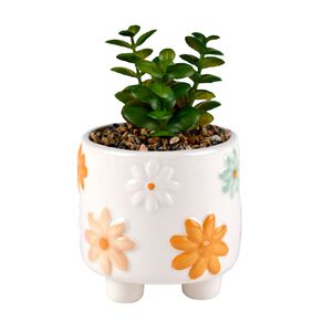 Living & Co Artificial Plant in Daisy Pot White