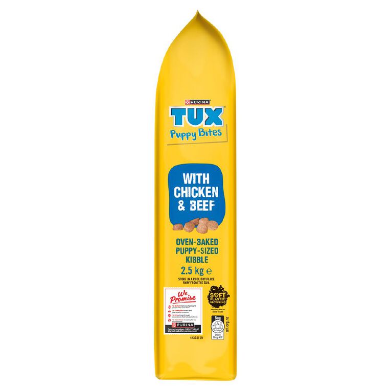 TUX Puppy Bites Chicken & Beef Dry Dog Food 2.5kg, , hi-res