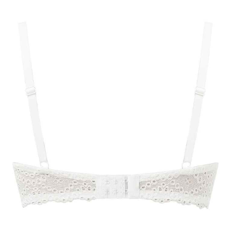 H&H Women's Embroidery Lace T-Shirt Bra, White, hi-res