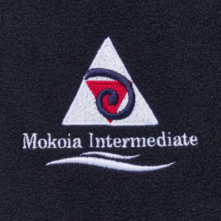 Schooltex Mokoia Intermediate New Polar Fleece Jacket with Embroidery, Navy, hi-res