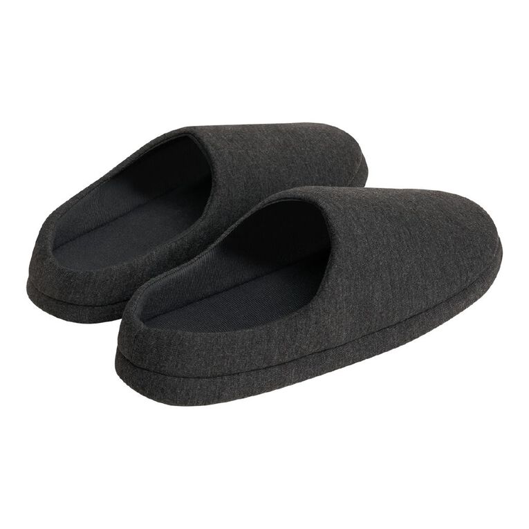 H&H Men's Essential Scuff Slippers, Grey Dark, hi-res