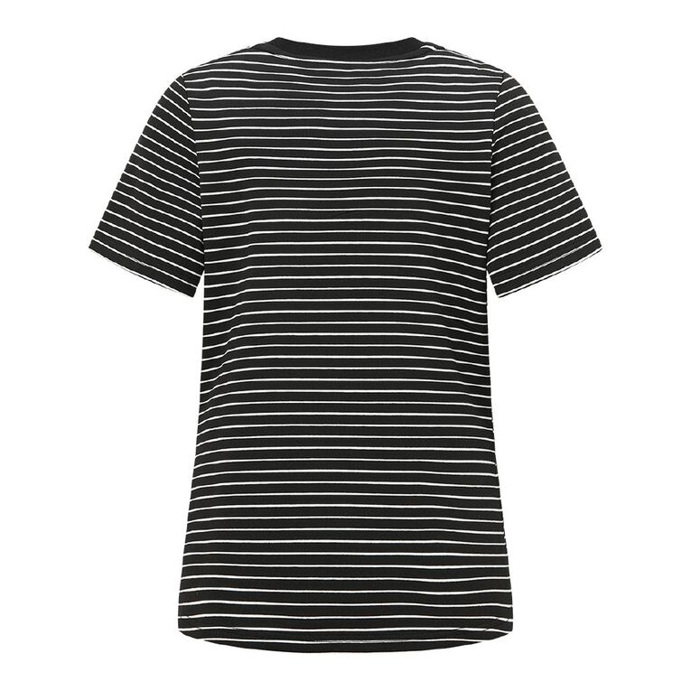 H&H Maternity Maternity Heavyweight Interlock Tee, Black/White, hi-res