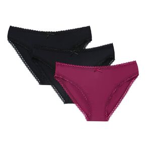H&H Women's Micro and Lace Bikini Briefs 3 Pack