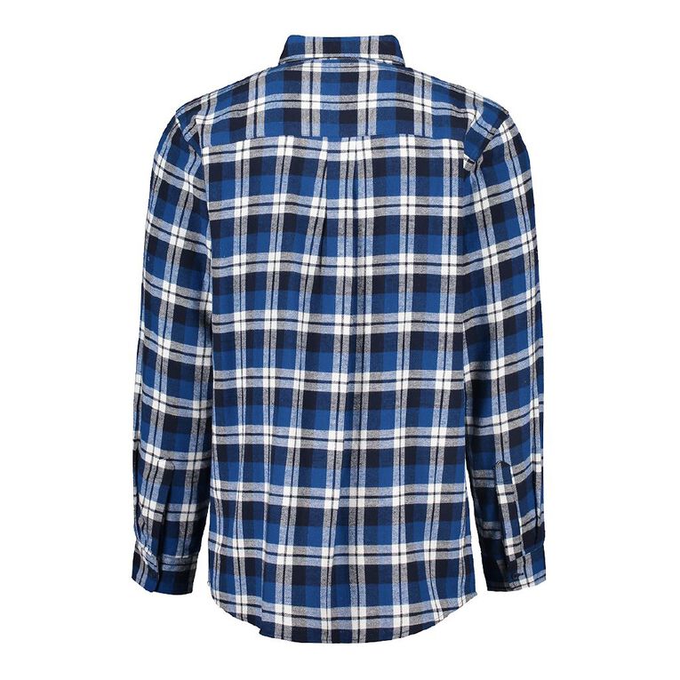 H&H Men's Long Sleeve Flannelette Shirt Blue The Warehouse