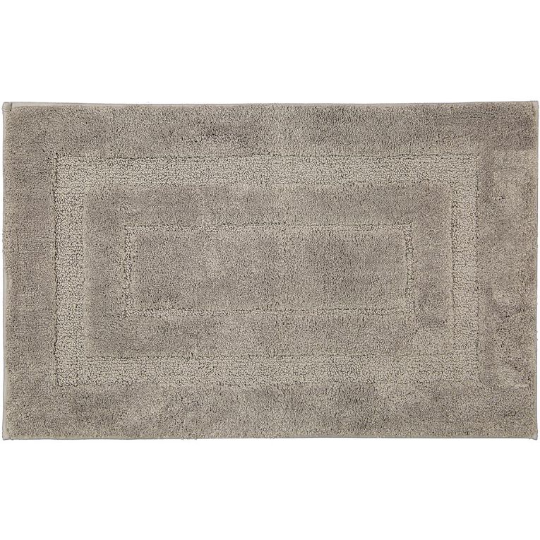 Living & Co Bath Mat Vienna Tufted Microfibre Grey 50cm x 80cm, Grey, hi-res
