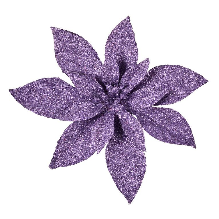 Wonderland Poinsettia With Clip Christmas Tree Decoration Assorted, , hi-res