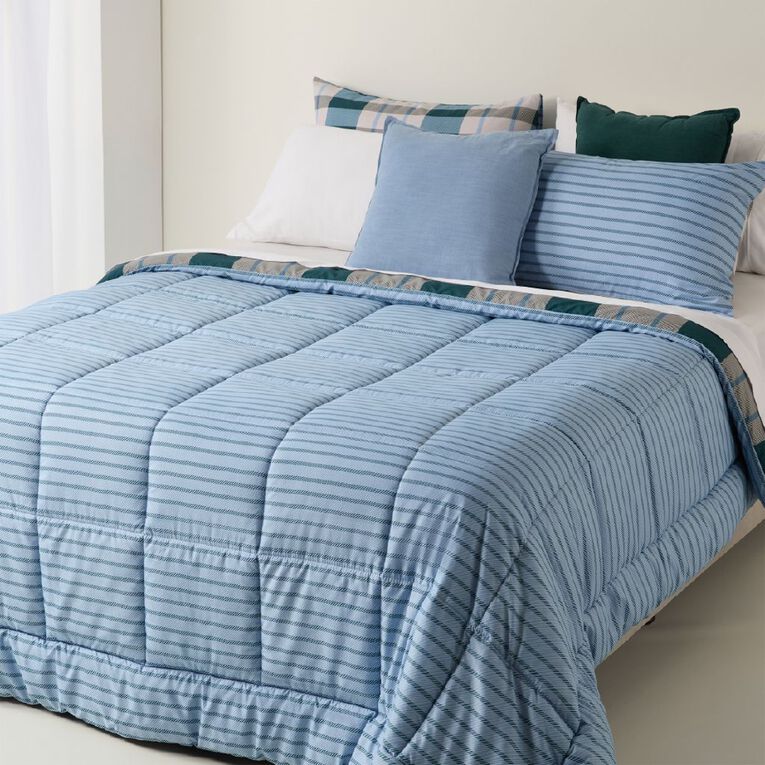 Living & Co 3 Piece Comforter Set Reversible Sawyer Multi-Coloured King, , hi-res