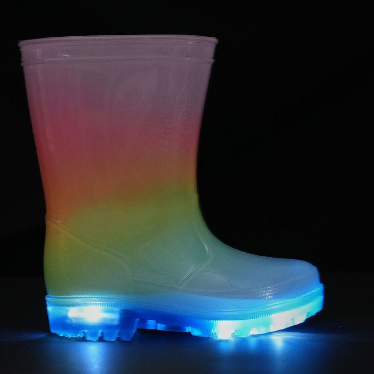 Young Original Junior Kids' Printed Light Up Gumboots, Multi-Coloured, hi-res