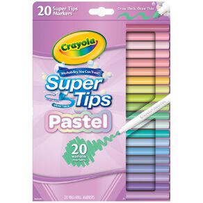 Crayola Super Tip Markers Pastels Assorted 20 Pack