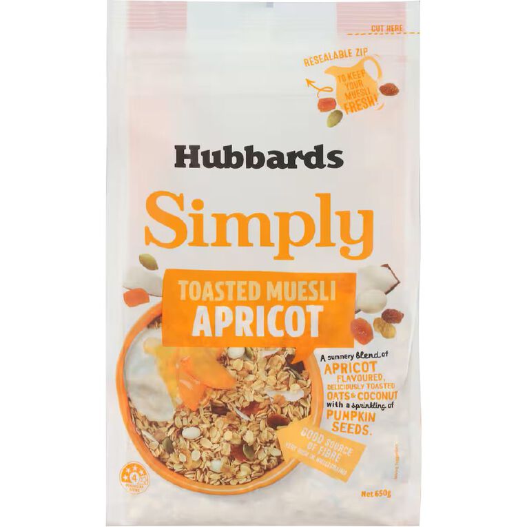 Hubbards Simply Toasted Muesli Apricot 650g, , hi-res