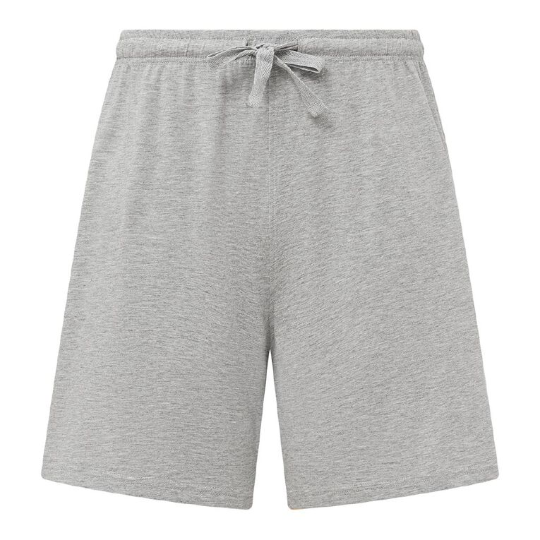 H&H Men's Knit Pyjama Shorts, Grey Marle, hi-res