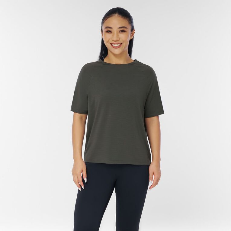Active Intent Women's Boxy Mesh Tee, Grey Dark, hi-res
