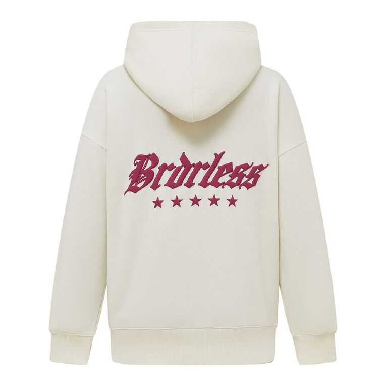 BRDRLESS Long Sleeve Graphic Hood, Cream, hi-res