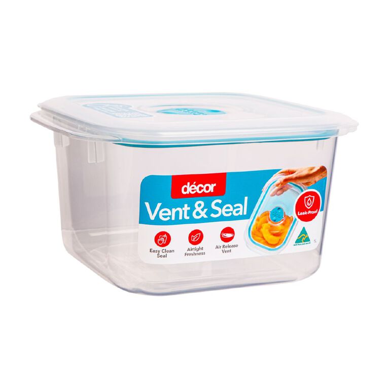 Decor Vent & Seal Plastic Square Clear 1L, , hi-res