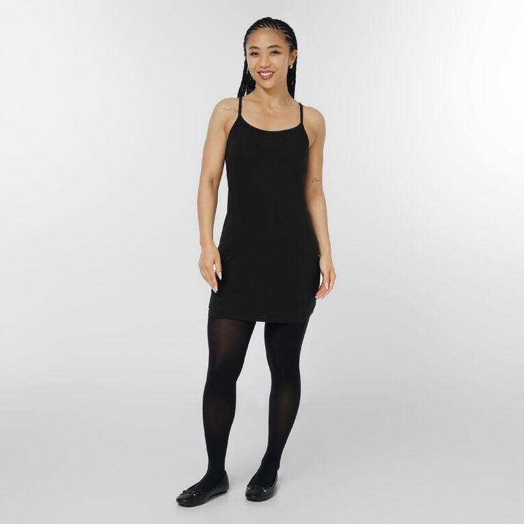 H&H Women's Stretch Longline Cami, Black, hi-res