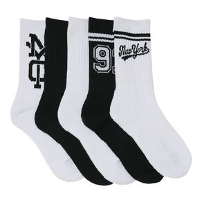 Active Intent Boys' Rib Crew Socks 5 Pack