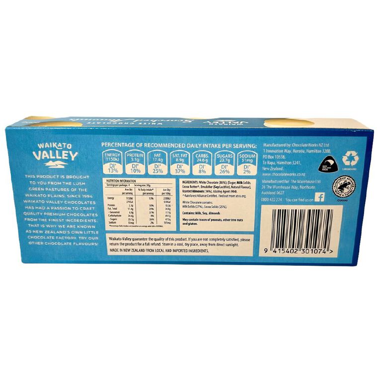 Waikato Valley Chocolates White Chocolate Almonds 200g, , hi-res