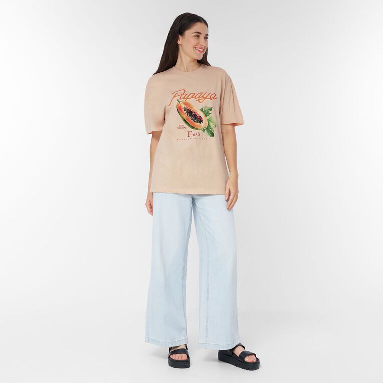 H&H Women's Short Sleeve Boyfriend Graphic Tee, Pink Light, hi-res