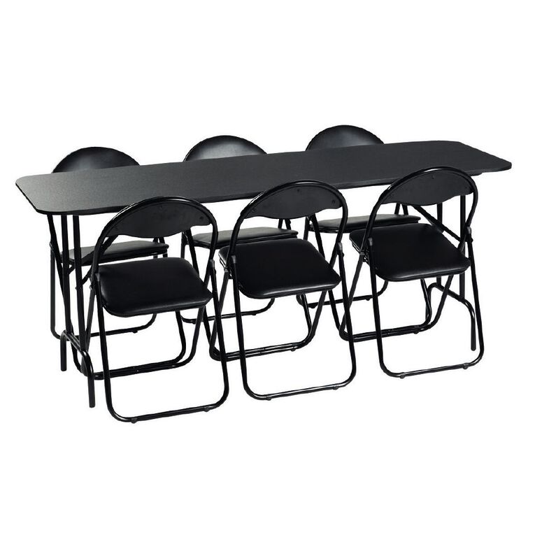 Living & Co Trestle Table Black, , hi-res