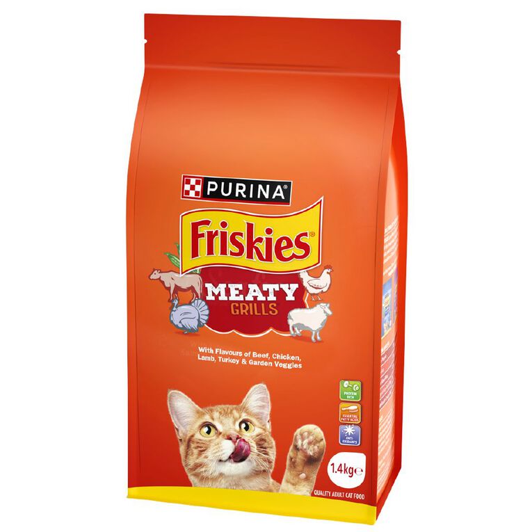 Friskies Meaty Grills Dry Cat Food 1.4kg, , hi-res