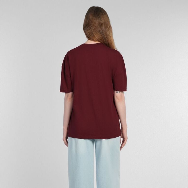 H&H Women's Short Sleeve Boyfriend Graphic Tee, Red Dark, hi-res